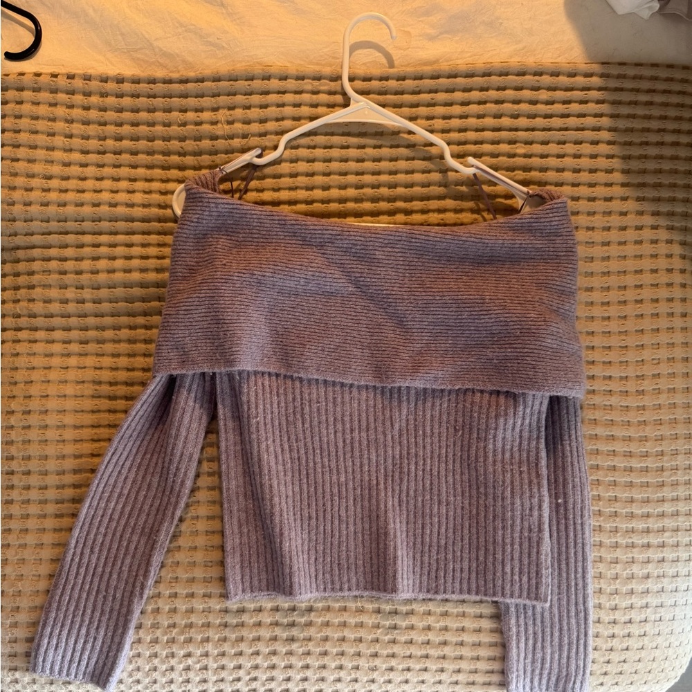 Dynamite Off-Shoulder Purple Sweater